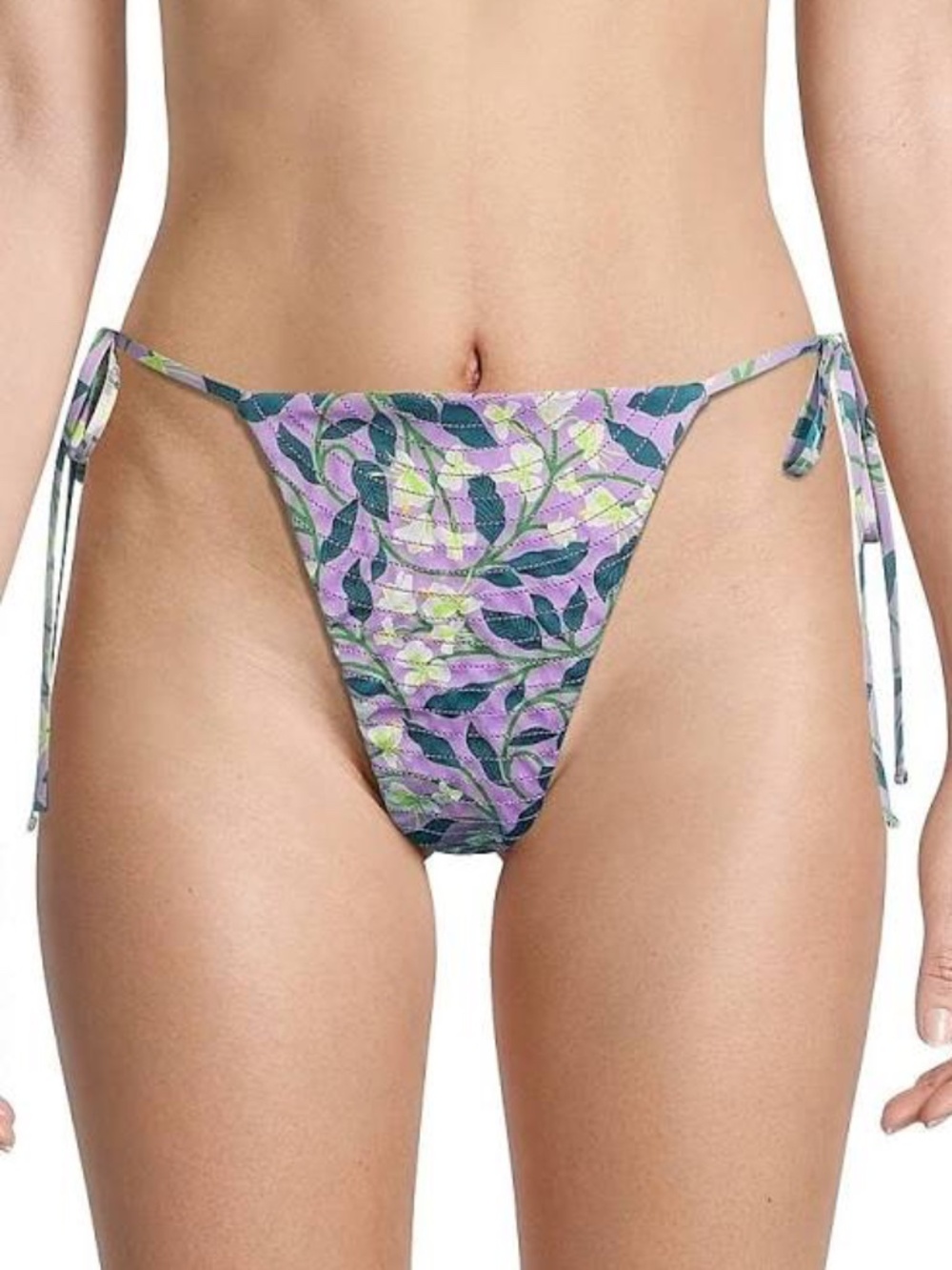 Agua Bendita Women's Ipanema Dos Gardenias Lila Floral Bikini Bottom L NWT